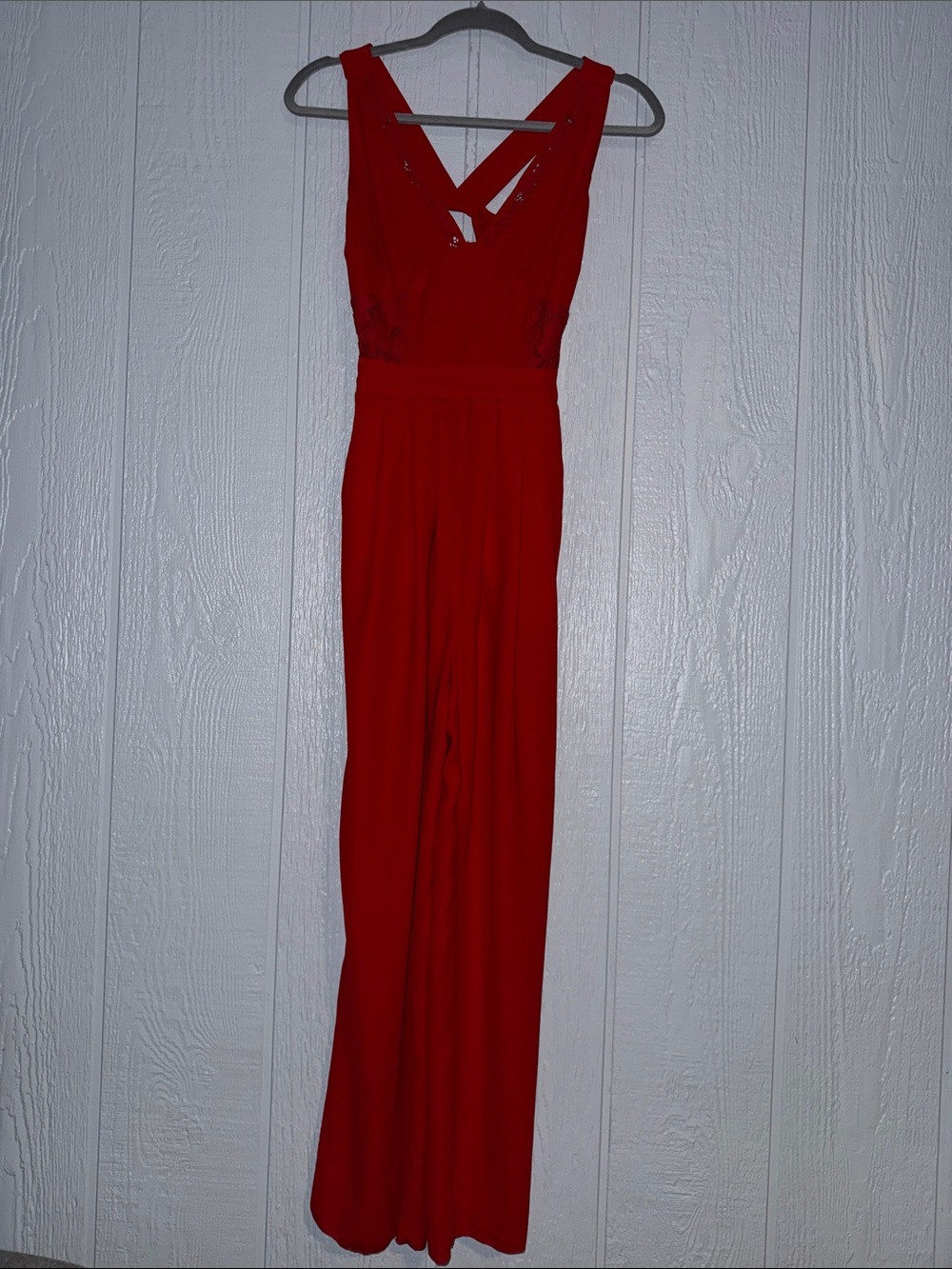 Guess Red Cross-Back Wide-Leg Jumpsuit